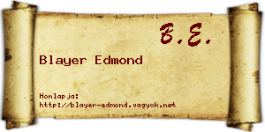 Blayer Edmond névjegykártya